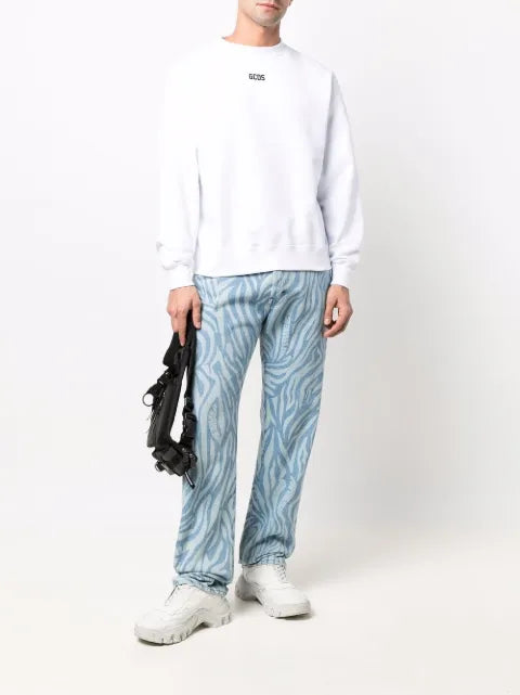 GCDS logo-print crew neck sweatshirt