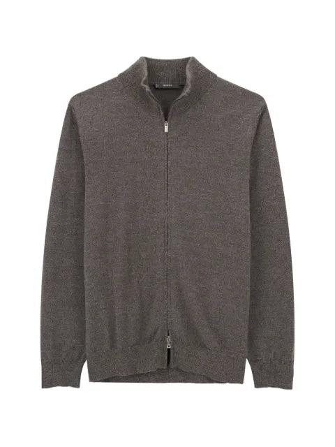 Boggi Milano full-Zip jumper in merino wool cashwool® mouliné